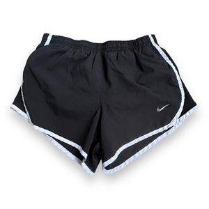 Nike Dri-Fit Lined Black w/ White Trim Running Shorts for kids